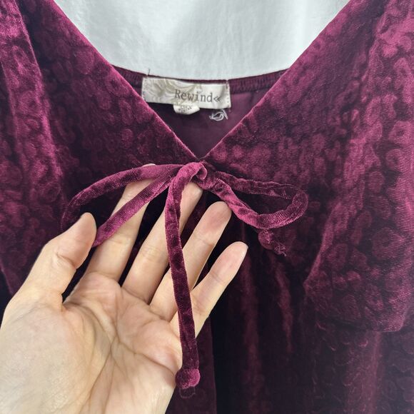 Rewind Red Velvet Cheetah Print Babydoll Mini Dress Womens Size XL Party Whimsy - Picture 8 of 10